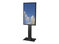 HI-ND Floorstand Glass Universal 49"- 65" - Stativ - for LCD-skjerm - metall - svart, RAL 9005 - skjermstørrelse: 49"-65" - plassering på gulv FS0000-5001-02