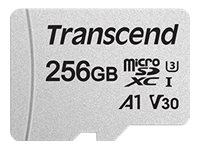 Transcend 300S - Flashminnekort (adapter inkludert) - 256 GB - A1 / Video Class V30 / UHS-I U3 / Class10 - microSDXC TS256GUSD300S-A