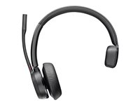 Poly Voyager 4310-M - Voyager 4300 UC series - hodesett - on-ear - Bluetooth - trådløs, kablet - USB-C - svart - Certified for Microsoft Teams 77Y97AA