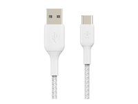 Belkin BoostCharge - USB-kabel - 24 pin USB-C (hann) til USB (hann) - 15 cm - hvit CAB002BT0MWH