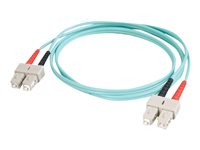 C2G SC-SC 10Gb 50/125 OM3 Duplex Multimode PVC Fiber Optic Cable (LSZH) - Nettverkskabel - SC flermodus (hann) til SC flermodus (hann) - 10 m - fiberoptisk - dupleks - 50 / 125 mikroner - OM3 - halogenfri - akvamarin 85518
