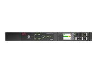 APC NetShelter - Automatisk overføringsbryter (kan monteres i rack) - AC 207-253 V - 2000 VA - enkeltfase - Ethernet 10/100/1000, USB - utgangskontakter: 12 - 1U - svart AP4421A