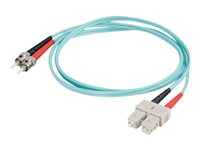 C2G SC-ST 10Gb 50/125 OM3 Duplex Multimode PVC Fiber Optic Cable (LSZH) - Nettverkskabel - ST flermodus (hann) til SC flermodus (hann) - 5 m - fiberoptisk - dupleks - 50 / 125 mikroner - OM3 - halogenfri - akvamarin 85525