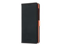 Insmat - Lommebok for mobiltelefon - lær, carton+paper+aluminum foil - svart, oransje - for Samsung Galaxy A32 5G 650-2970