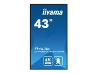 iiyama ProLite LH4360UHS-B2AG - 43" Diagonalklasse (42.5" synlig) LED-bakgrunnsbelyst LCD-skjerm - intelligent skilting - med innebygd SoC-mediespiller - Android - 4K UHD (2160p) 3840 x 2160 - Edge LED - svart LH4360UHS-B2AG