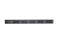 APC Basic Rack PDU Zero U - Strømfordelingslist (kan monteres i rack) - AC 120/208/230 V - inngang: IEC 60320 C20 - utgangskontakter: 15 (power IEC 60320 C13) - 0U - 2.5 m kabel - svart - for P/N: AR3106SP, SMX1000C, SMX1500RM2UC, SMX1500RM2UCNC, SMX750C, SMX750CNC, SRT5KRMXLW-TW AP9572