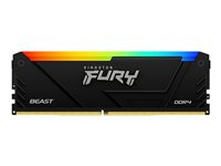 Kingston FURY Beast RGB - DDR4 - modul - 32 GB - DIMM 288-pin - 3200 MHz / PC4-25600 - CL16 - 1.35 V - ikke-bufret - ikke-ECC - svart KF432C16BB2A/32