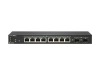 SonicWall Switch SWS12-8POE - Switch - Styrt - 8 x 10/100/1000 (PoE) + 2 x Gigabit SFP - stasjonær - PoE (55 W) - med 1-års 24x7-støtte 02-SSC-8367