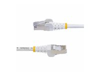 StarTech.com 15m White CAT8 Ethernet Cable, Snagless, S/FTP, 25G/40G - Koblingskabel - RJ-45 (hann) til RJ-45 (hann) - 15 m - 5.6 mm - S/FTP - CAT 5/5e/6/6a/8 - IEEE 802.3bt/IEEE 802.3ba - halogenfri, uten hindringer - hvit NLWH-15M-CAT8-PATCH