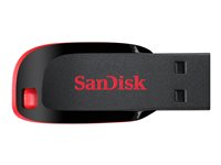 SanDisk Cruzer Blade - USB-flashstasjon - 128 GB - USB - svart, rød SDCZ50-128G-B35