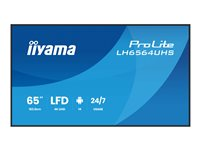 iiyama ProLite LH6564UHS-B1AG - 65" Diagonalklasse LED-bakgrunnsbelyst LCD-skjerm - intelligent skilting - med innebygd SoC-mediespiller - 4K UHD (2160p) 3840 x 2160 - svart ramme med matt finish LH6564UHS-B1AG