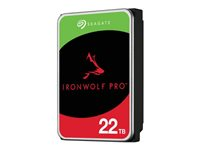 Seagate IronWolf Pro ST22000NT001 - Harddisk - 22 TB - intern - 3.5" - SATA 6Gb/s - 7200 rpm - buffer: 512 MB - med 3-års Seagate Rescue Data Recovery ST22000NT001