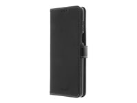 Insmat Flip Case - Lommebok for mobiltelefon - ekte skinn, polykarbonat - svart - for Motorola Moto G23 650-3142