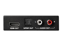 StarTech.com HDMI Audio Extractor - 4K 60Hz - HDMI Audio De-embedder - HDR - Toslink Optical Audio - Dual RCA Audio - HDMI Audio (HD202A) - HDMI-lydsignalutskiller - svart HD202A