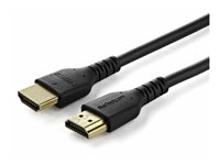 StarTech.com 1.5m (4.9ft) Premium High Speed HDMI Cable with Ethernet, 4K - Premium High Speed - HDMI-kabel med Ethernet - HDMI hann til HDMI hann - 1.5 m - skjermet - svart - 4 K 60 Hz (4096 x 2160) støtte, HDR-støtte, robust, passiv RHDMM150CMP