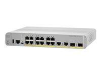 Cisco Catalyst 3560CX-12PD-S - Switch - Styrt - 12 x 10/100/1000 (PoE+) + 2 x kombo-SFP+ - stasjonær, rackmonterbar, DIN-skinnemonterbar, veggmonterbar - PoE+ (240 W) - oppusset WS-C3560CX12PDS-RF