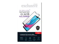 Insmat Exclusive Brilliant - Skjermbeskyttelse for mobiltelefon - full deksel - 2.5D - glass - rammefarge svart - for OnePlus 9 861-1266