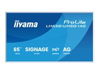 iiyama ProLite LH6581UHSG-1AG - 65" Diagonalklasse (64.5" synlig) LED-bakgrunnsbelyst LCD-skjerm - intelligent skilting - med innebygd SoC-mediespiller - 4K UHD (2160p) 3840 x 2160 - hvit ramme, matt finish LH6581UHSG-1AG