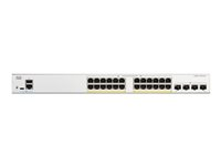 Cisco Catalyst 1300-24P-4G - Switch - L3 - Styrt - 24 x 10/100/1000 (PoE+) + 4 x 10 Gigabit SFP+ - rackmonterbar - PoE+ (195 W) C1300-24P-4G