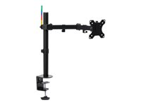 Kensington SmartFit Ergo Single Extended Monitor Arm - Monteringssett - justerbar arm - for Skjerm - pulverbelagt stål - svart - skjermstørrelse: inntil 34" - skrivebord, C-klemme, malje, skrivebordsmonterbar K55408WW