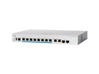 Cisco Business 350 Series CBS350-8MP-2X - Switch - L3 - Styrt - 8 x 100/1000/2.5G (PoE+) + 2 x combo 10 Gigabit SFP+/RJ-45 - rackmonterbar - PoE+ (240 W) - gjenfabrikert CBS350-8MP-2XEU-RF
