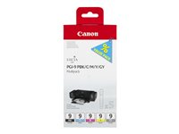 Canon PGI-9 PBK/C/M/Y/GY Multi-Pack - 5-pack - grå, gul, cyan, magenta, fotosort - original - blekkbeholder - for PIXMA iX7000, MX7600, Pro9500, Pro9500 Mark II 1034B013