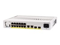 Cisco Catalyst 9200CX - Network Essentials - switch - kompakt - L3 - Styrt - 12 x 10/100/1000 (PoE+) + 2 x 1000Base-T + 2 x 10 Gigabit SFP+ (opplenke) - rackmonterbar - PoE+ (240 W) C9200CX-12P-2X2G-E