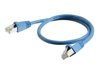 C2G Cat6a Booted Shielded (STP) Network Patch Cable - Koblingskabel - RJ-45 (hann) til RJ-45 (hann) - 1 m - STP - CAT 6a - formstøpt, uten hindringer, flertrådet - blå 89908