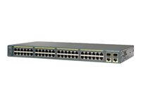 Cisco Catalyst 2960-Plus 48PST-S - Switch - Styrt - 48 x 10/100 (PoE) + 2 x Gigabit SFP + 2 x 10/100/1000 - rackmonterbar - PoE (370 W) WS-C2960+48PST-S