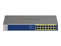 NETGEAR GS516PP - Switch - ikke-styrt - 16 x 10/100/1000 (PoE+) - stasjonær, rackmonterbar - PoE+ (260 W) GS516PP-100EUS