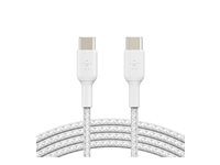 Belkin BoostCharge - USB-kabel - 24 pin USB-C (hann) til 24 pin USB-C (hann) - 1 m - hvit CAB004BT1MWH