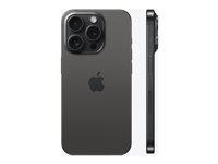 Apple iPhone 15 Pro - 5G smartphone - dobbelt-SIM / Internminne 128 GB - OLED-display - 6.1" - 2556 x 1179 piksler (120 Hz) - 3x bakkamera 48 MP, 12 MP, 12 MP - front camera 12 MP - svart titan MTUV3QN/A