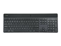Targus EcoSmart - Tastatur - bærekraftig energiutvinning - bakteriedrepende middel - bakgrunnsbelyst - trådløs - Bluetooth 5.0 - QWERTY - Storbritannia - tastsvitsj: Scissor-Key - svart - bærekraftig emballasje AKB868UK