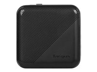 Targus - Strømadapter - GaN - 100 watt - PD - 4 utgangskontakter (2 x USB-C, 2 x 9-stifts USB-type A) - svart APA109GL