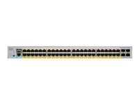 Cisco Catalyst 2960L-48PQ-LL - Switch - Styrt - 48 x 10/100/1000 (PoE+) + 4 x 10 Gigabit SFP+ (opplenke) - stasjonær, rackmonterbar - PoE+ (370 W) WS-C2960L-48PQ-LL