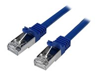 StarTech.com 2m CAT6 Ethernet Cable, 10 Gigabit Shielded Snagless RJ45 100W PoE Patch Cord, CAT 6 10GbE SFTP Network Cable w/Strain Relief, Blue, Fluke Tested/Wiring is UL Certified/TIA - Category 6 - 26AWG (N6SPAT2MBL) - Koblingskabel - RJ-45 (hann) til RJ-45 (hann) - 2 m - SFTP / 50 mikroner - CAT 6 - formstøpt, uten hindringer - blå N6SPAT2MBL