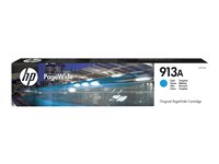 HP 913A - Cyan - original - PageWide - blekkpatron - for PageWide 352, 377, MFP 377; PageWide Pro 452, 477, 552, 577, MFP 477 F6T77AE