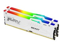 Kingston FURY Beast RGB - DDR4 - sett - 64 GB: 2 x 32 GB - DIMM 288-pin - 6400 MHz / PC5-51200 - CL32 - 1.4 V - ikke-bufret - on-die ECC - hvit KF564C32BWEAK2-64
