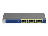 NETGEAR GS524PP - Switch - ikke-styrt - 24 x 10/100/1000 (PoE+) - stasjonær, rackmonterbar - PoE+ (300 W) - AC 100 - 230 V GS524PP-100EUS