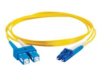 C2G LC-SC 9/125 OS1 Duplex Singlemode PVC Fiber Optic Cable (LSZH) - Koblingskabel - SC-enkeltmodus (hann) til LC-enkeltmodus (hann) - 15 m - 15 m - fiberoptisk - dupleks - 9 / 125 micron - OS1 - halogenfri - gul 85592