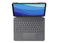 Logitech Combo Touch - Tastatur og folioveske - med styrepute - bakgrunnsbelyst - Apple Smart connector - QWERTY - Pan Nordic - Oxford-grå - for Apple 11-inch iPad Pro (1. generasjon, 2. generasjon, 3. generasjon) 920-010147