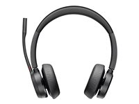 Poly Voyager 4320-M - Voyager 4300 UC series - hodesett - on-ear - Bluetooth - trådløs, kablet - USB-C - svart - Certified for Microsoft Teams, Zoom Certified 77Z30AA