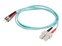C2G SC-ST 10Gb 50/125 OM3 Duplex Multimode PVC Fiber Optic Cable (LSZH) - Nettverkskabel - ST flermodus (hann) til SC flermodus (hann) - 3 m - fiberoptisk - dupleks - 50 / 125 mikroner - OM3 - halogenfri - akvamarin 85524