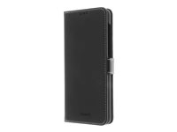 Insmat Flip Case - Lommebok for mobiltelefon - ekte skinn, termoplast-polyuretan (TPU) - svart - for Samsung Galaxy A72 650-2946