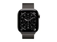 Apple Watch Series 11 (GPS + Cellular) - 46 mm - skifer titan - smartklokke med fint strikket løkke - nett av rustfritt stål - skifer - båndbredde: M/L - 64 GB - LTE, Wi-Fi 4, UWB, Bluetooth - 5G - 43.1 g MFD44QN/A