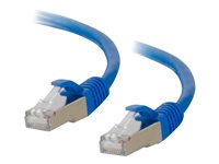C2G Cat6a Booted Shielded (STP) Network Patch Cable - Koblingskabel - RJ-45 (hann) til RJ-45 (hann) - 30 cm - STP - CAT 6a - formstøpt, uten hindringer, flertrådet - blå 89926