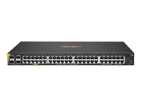 HPE Aruba 6100 48G Class4 PoE 4SFP+ 370W Switch - Switch - Styrt - 48 x 10/100/1000 (PoE+) + 4 x 1 Gigabit / 10 Gigabit SFP+ - side til side-luftflyt - rackmonterbar - PoE+ (370 W) JL675A#ABB