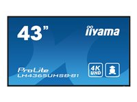 iiyama ProLite LH4365UHSB-B1 - 43" Diagonalklasse (42.5" synlig) LED-bakgrunnsbelyst LCD-skjerm - intelligent skilting - Android - 4K UHD (2160p) 3840 x 2160 - svart LH4365UHSB-B1