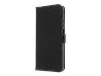 Insmat Exclusive - Lommebok for mobiltelefon - ekte skinn, papir, kartong, polykarbonat, bomull, aluminiumsfolie - svart - for Xiaomi MI 10T Lite 5G 650-2915