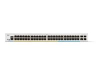Cisco Catalyst 1300-48MGP-4X - Switch - L3 - Styrt - 32 x 10/100/1000 (PoE+) + 16 x 2.5G (PoE+) + 4 x 10 Gigabit SFP+ - rackmonterbar - PoE+ (370 W) - gjenfabrikert C1300-48MGP-4X-RF